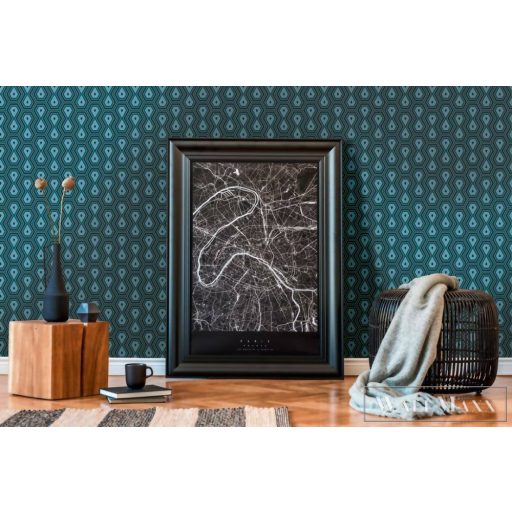 AS CREATION Jungle Chic 2029 37707-2 kék grafikus tapéta