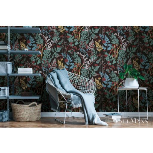 AS CREATION Floral Impression 37751-1 fekete virágmintás tapéta