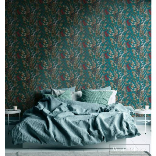 AS CREATION Floral Impression 37751-5 kék virágmintás tapéta