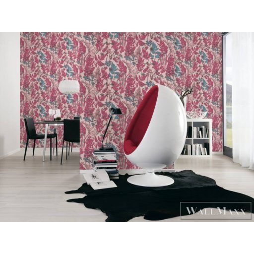 AS CREATION Floral Impression 37751-8 kék virágmintás tapéta