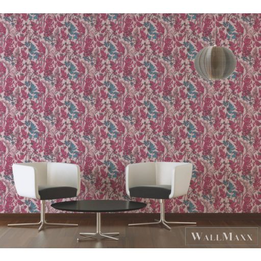 AS CREATION Floral Impression 37751-8 kék virágmintás tapéta