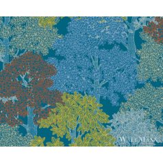   AS CREATION Floral Impression 37753-1 kék virágmintás tapéta