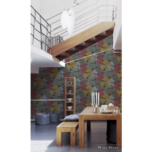 AS CREATION Floral Impression 37753-2 fekete virágmintás tapéta