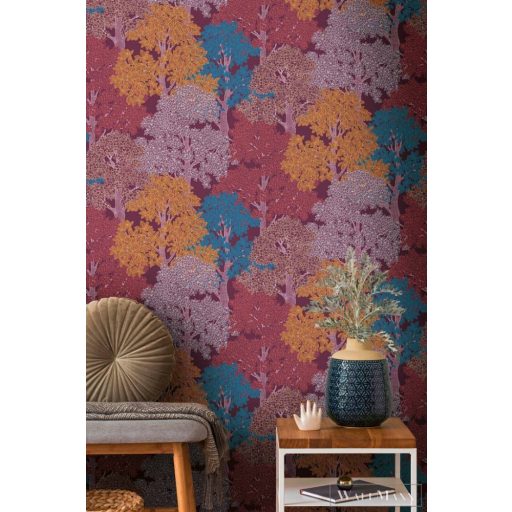 AS CREATION Floral Impression 37753-3 piros virágmintás tapéta