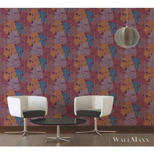 AS CREATION Floral Impression 37753-3 piros virágmintás tapéta