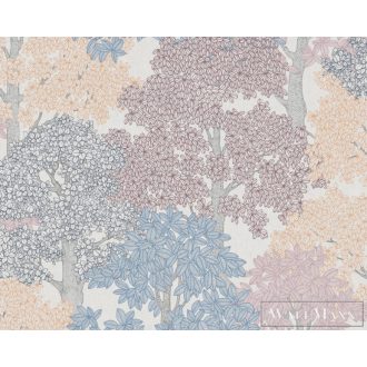   AS CREATION Floral Impression 37753-4 kék virágmintás tapéta