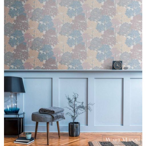 AS CREATION Floral Impression 37753-4 kék virágmintás tapéta