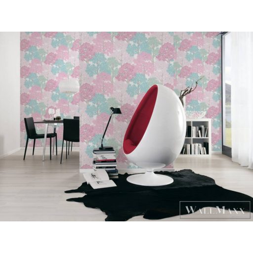 AS CREATION Floral Impression 37753-5 kék virágmintás tapéta