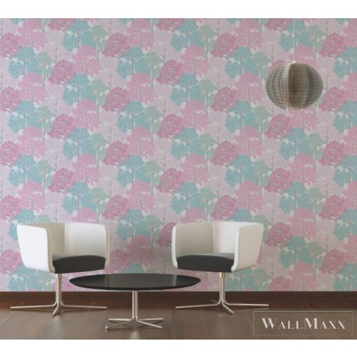 AS CREATION Floral Impression 37753-5 kék virágmintás tapéta