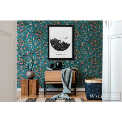 AS CREATION Floral Impression 37754-2 zöld virágmintás tapéta