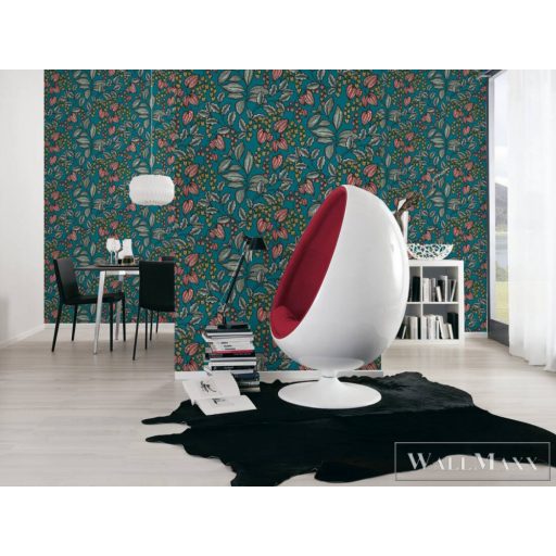 AS CREATION Floral Impression 37754-2 zöld virágmintás tapéta