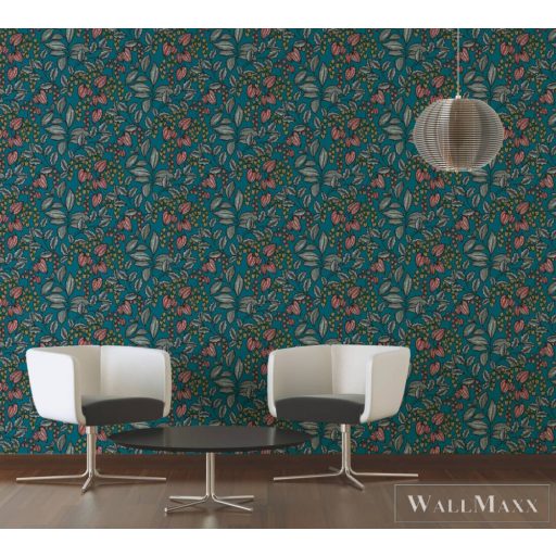 AS CREATION Floral Impression 37754-2 zöld virágmintás tapéta