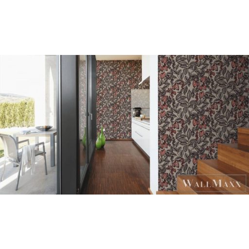 AS CREATION Floral Impression 37754-3 barna virágmintás tapéta