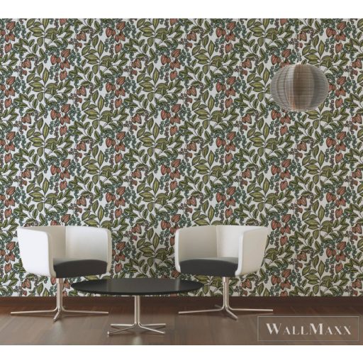 AS CREATION Floral Impression 37754-5 zöld virágmintás tapéta