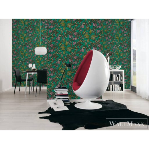 AS CREATION Floral Impression 37754-7 zöld virágmintás tapéta