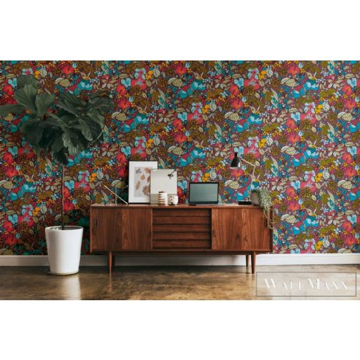 AS CREATION Floral Impression 37756-3 piros virágmintás tapéta