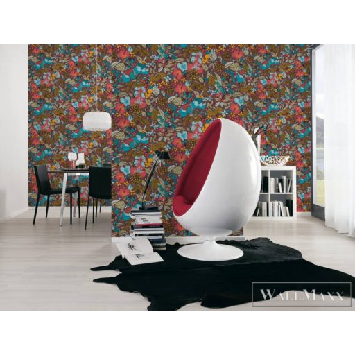 AS CREATION Floral Impression 37756-3 piros virágmintás tapéta