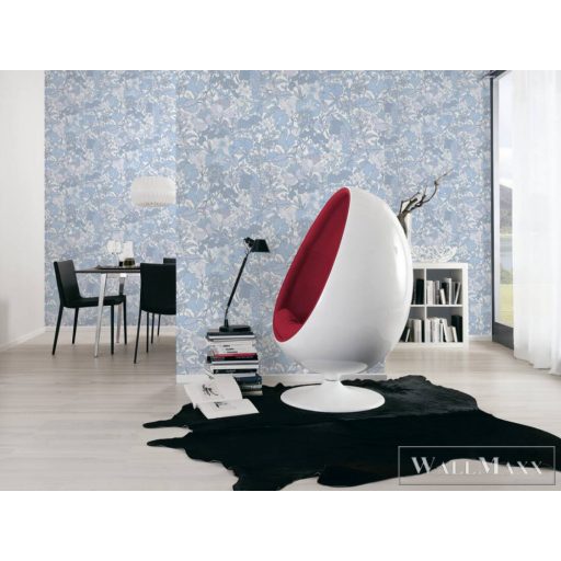 AS CREATION Floral Impression 37756-6 kék virágmintás tapéta