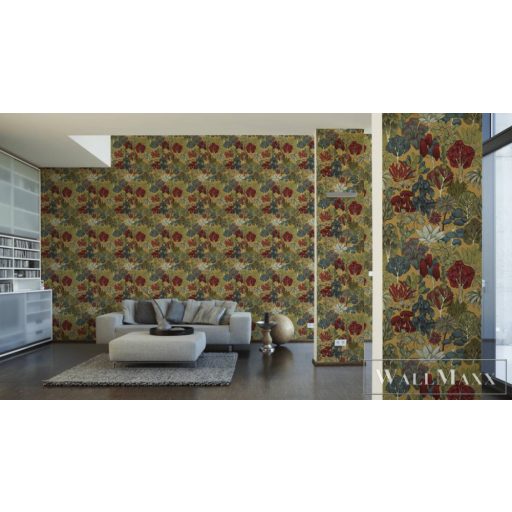 AS CREATION Floral Impression 37757-1 zöld virágmintás tapéta