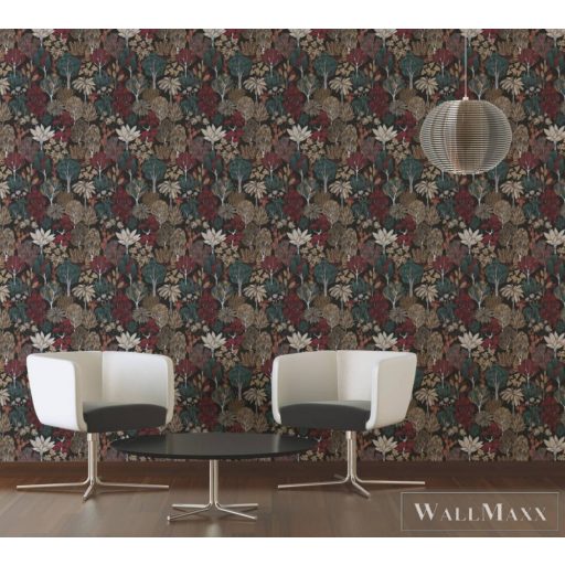 AS CREATION Floral Impression 37757-6 fekete virágmintás tapéta