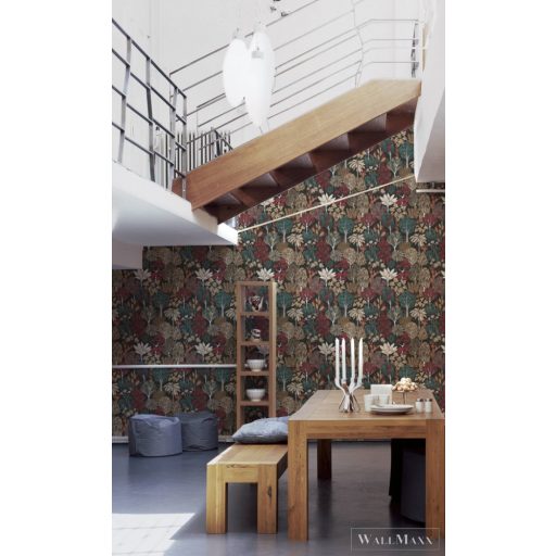 AS CREATION Floral Impression 37757-6 fekete virágmintás tapéta