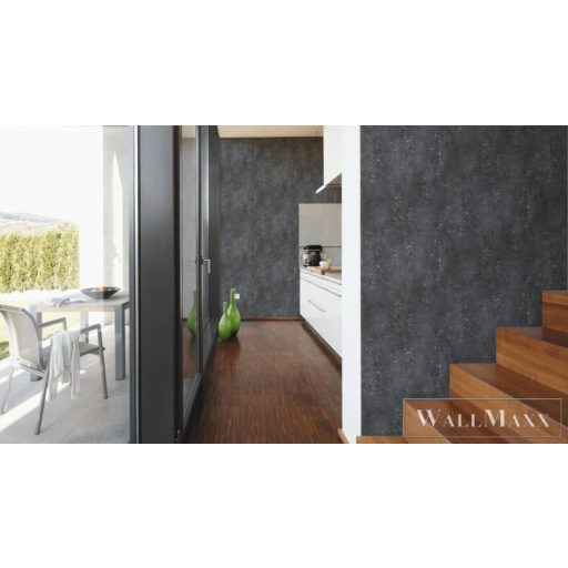 AS Creation Titanium 3 37840-4 fekete, szürke, fémhatású Fém-hatású Uni tapéta