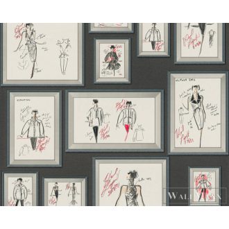 AS CREATION KARL LAGERFELD 37846-1 GRAFIKAI TAPÉTA