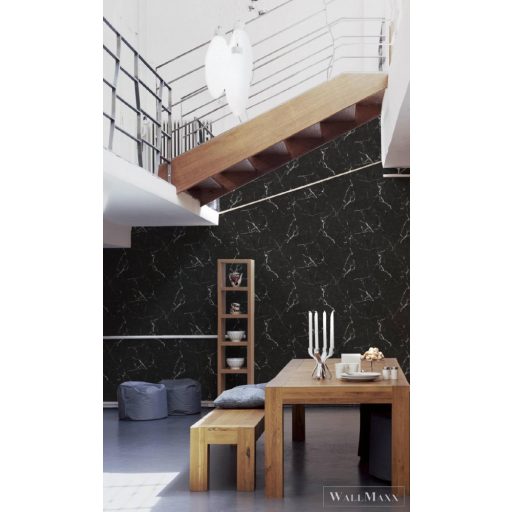 AS CREATION METROPOLITAN STORIES 2 2023 37855-2 FEKETE MÁRVÁNY TAPÉTA