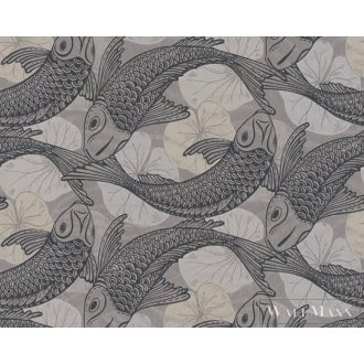   AS CREATION METROPOLITAN STORIES 2 2023 37859-3 SZÜRKE HALAS TAPÉTA