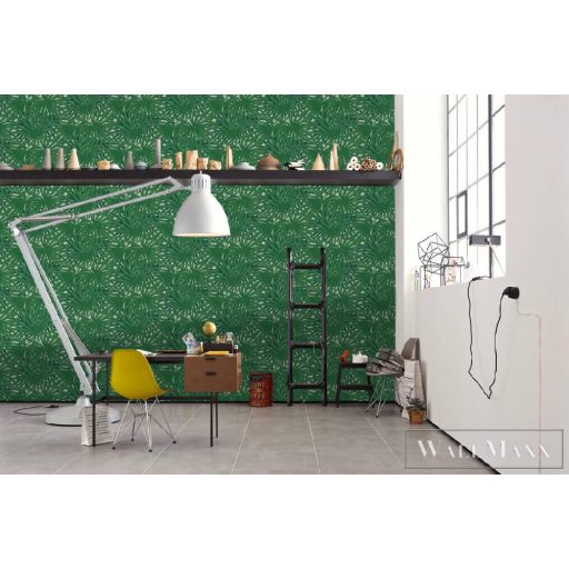 AS CREATION METROPOLITAN STORIES 2 2023 37861-3 ZÖLD LEVELES TAPÉTA