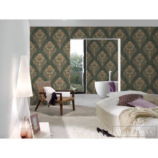 AS CREATION METROPOLITAN STORIES 2 2023 37901-1 ZÖLD BAROKKOS TAPÉTA