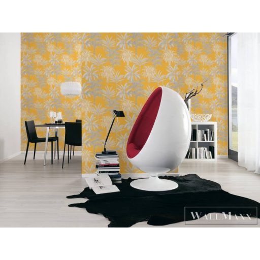 AS CREATION Change is Good 37983-3 sárga pálmafás tapéta