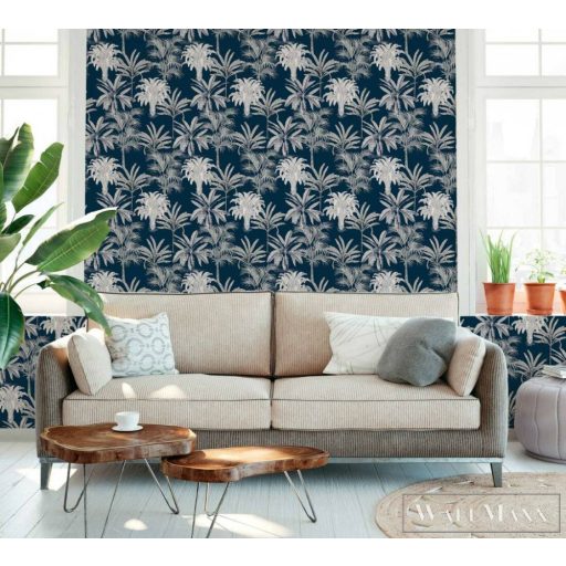 AS CREATION Change is Good 37983-5 kék pálmafás tapéta