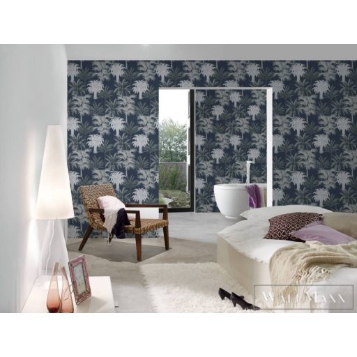 AS CREATION Change is Good 37983-5 kék pálmafás tapéta