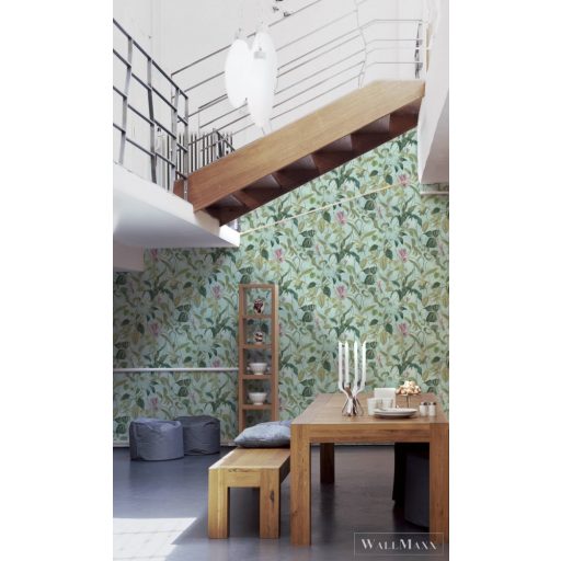 AS CREATION Change is Good 37988-2 kék levélmintás tapéta