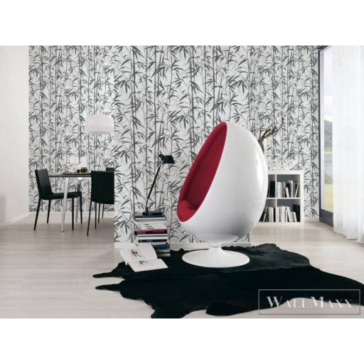 AS CREATION Change is Good 37989-1 fekete levélmintás tapéta