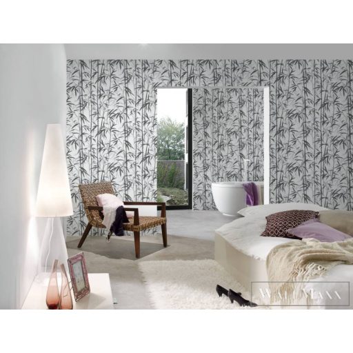 AS CREATION Change is Good 37989-1 fekete levélmintás tapéta