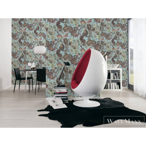 AS CREATION Change is Good 37990-4 kék dzsungelmintás tapéta