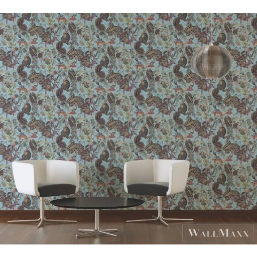 AS CREATION Change is Good 37990-4 kék dzsungelmintás tapéta