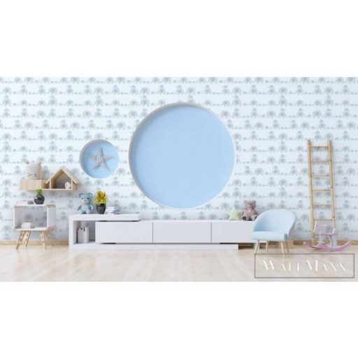 AS CREATION Little Love 38113-1 kék elefánt-os tapéta