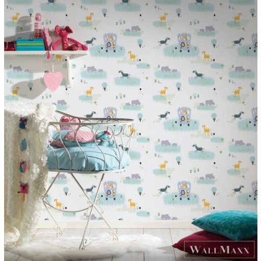 AS CREATION Little Love 38114-1 kék szafari-s tapéta