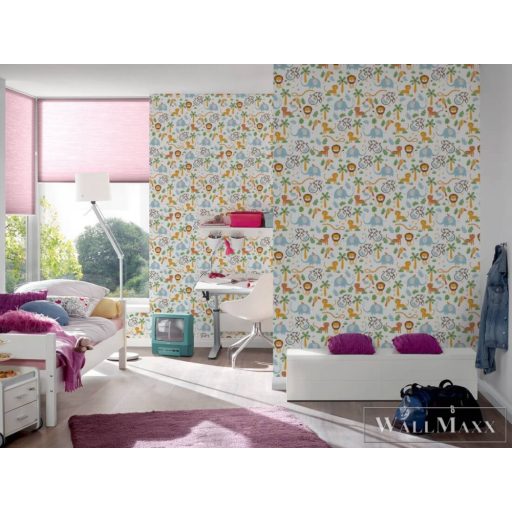 AS CREATION Little Love 38115-2 kék szafari-s tapéta