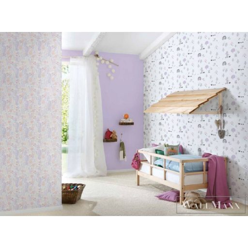 AS CREATION Little Love 38118-1 rózsaszín levélmintás tapéta