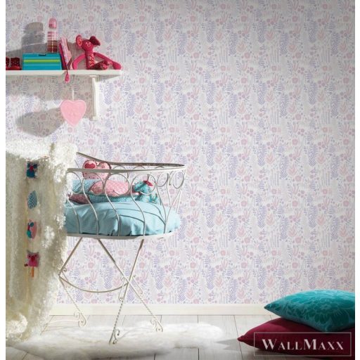 AS CREATION Little Love 38118-1 rózsaszín levélmintás tapéta