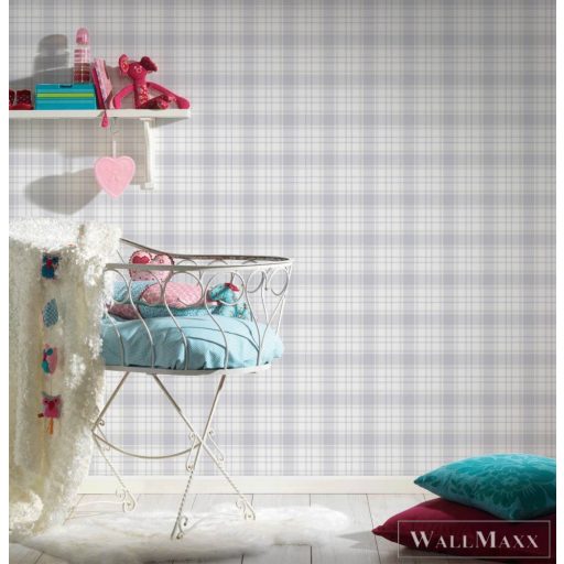AS CREATION Little Love 38122-1 bézs kockás tapéta