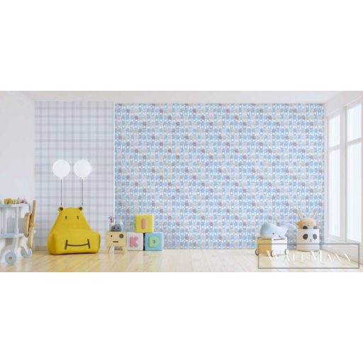AS CREATION Little Love 38122-3 kék kockás tapéta