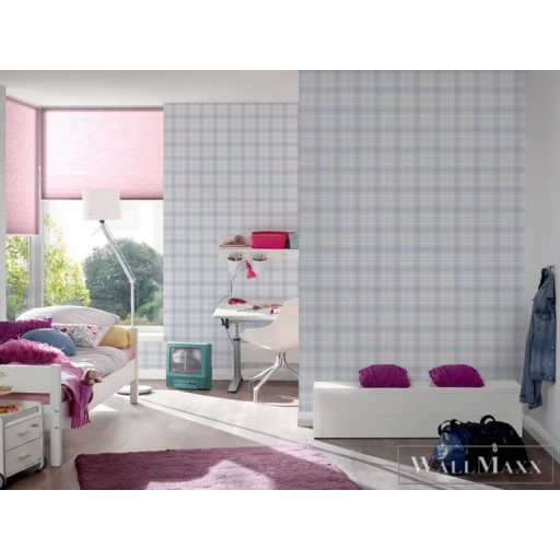 AS CREATION Little Love 38122-4 kék kockás tapéta