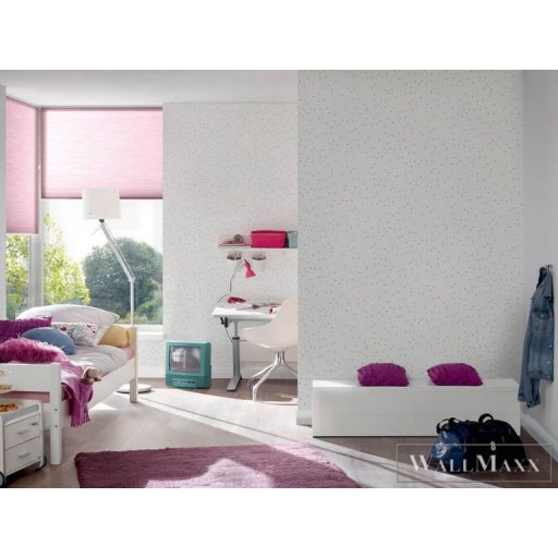 AS CREATION Little Love 38123-1 fehér alapon csillag mintás tapéta