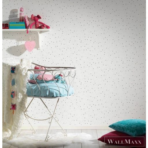 AS CREATION Little Love 38123-1 fehér alapon csillag mintás tapéta