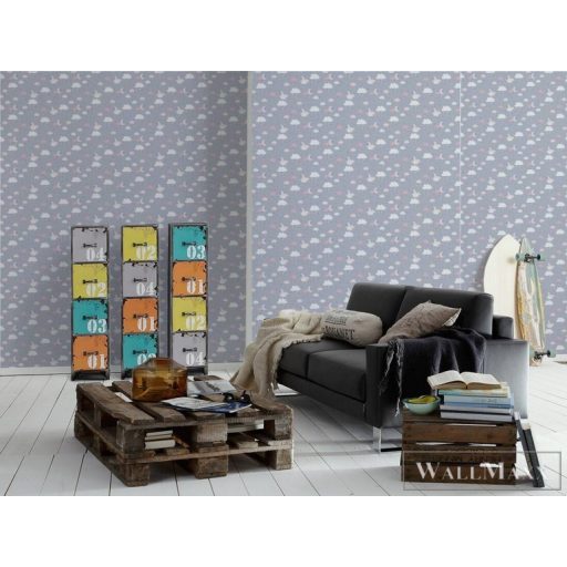 AS CREATION Little Love 38125-1 színes bárányfelhő-s tapéta